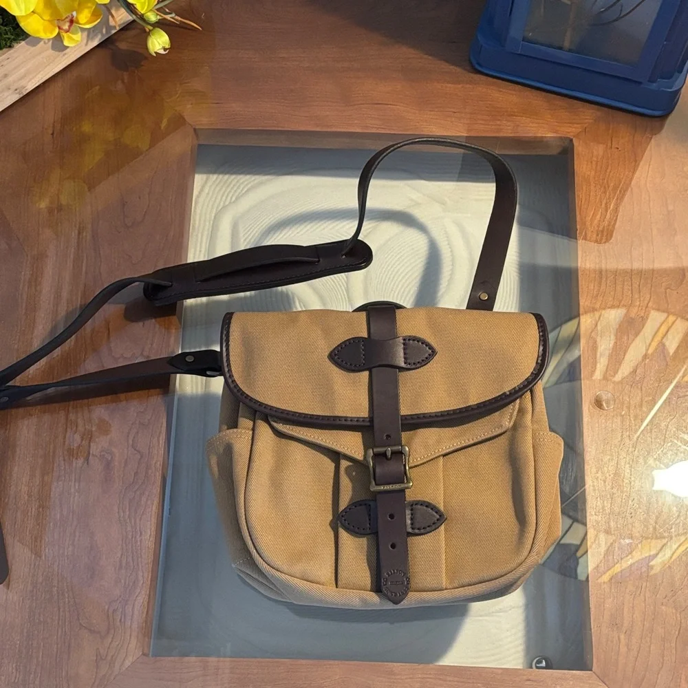 Filson Tan Canvas Field Bag with Leather Accents - Picture 16 of 16